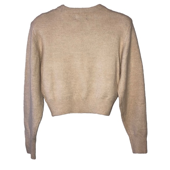 Cream Crew Neck With Shoulder Pads - Picture 2 of 6